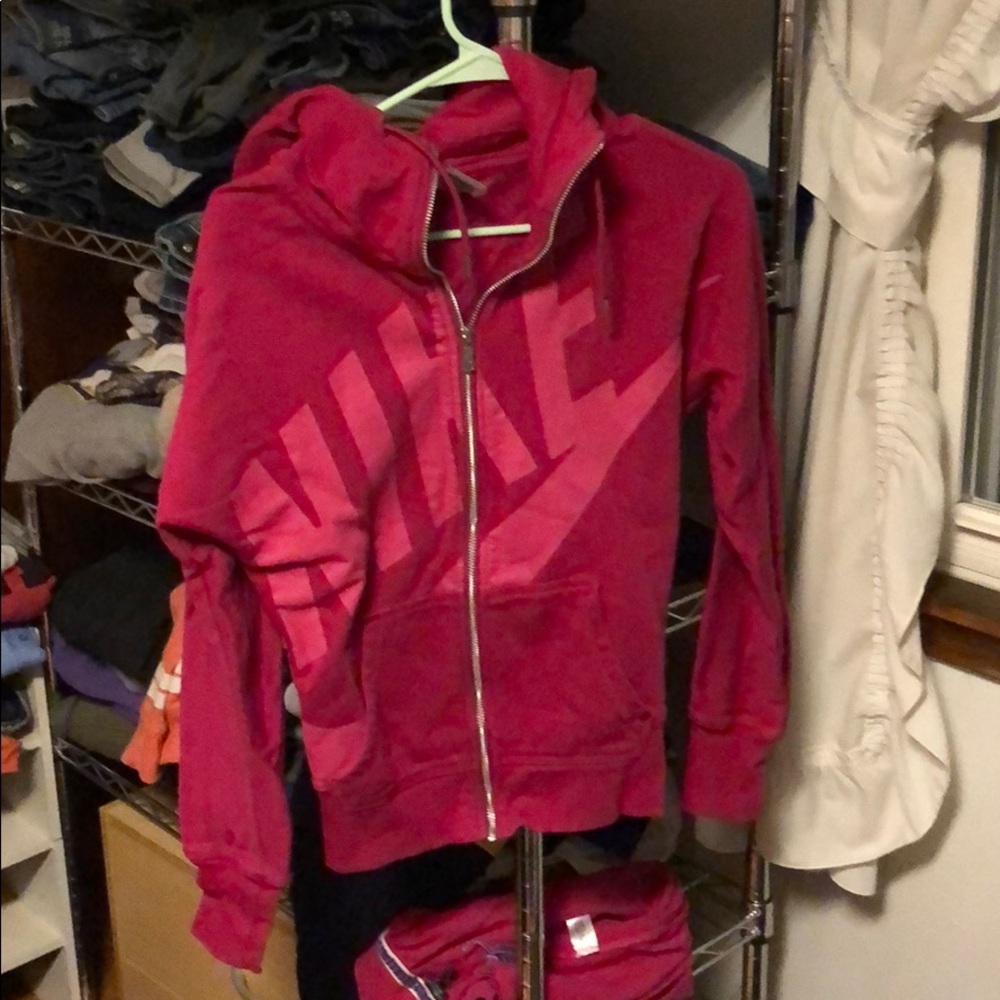 Nike zip up funnel neck hoodie